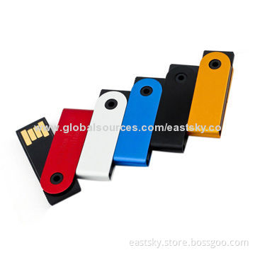 Twist Style Mini Thumb Drive, 64MB to 32GB Memory Capacity, USB2.0 InterfaceNew